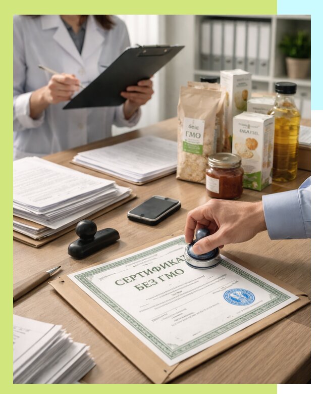 Получение сертификата Без ГМО для продукции в Устях-Илимске